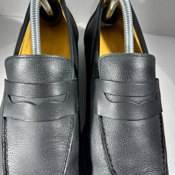 Sandro Moscoloni Mens Size 10 Leather Loafers Shoes Dress Black Apron Split Toe - Picture 3 of 12